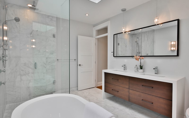 Modern bathroom with professional plumbing and drainage