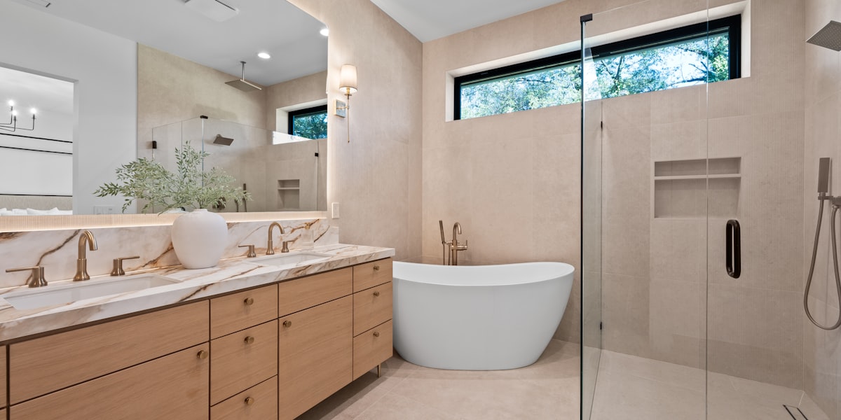 Modern bathroom with quality plumbing fixtures